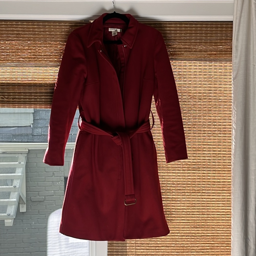 J. Crew Red Trench Coat